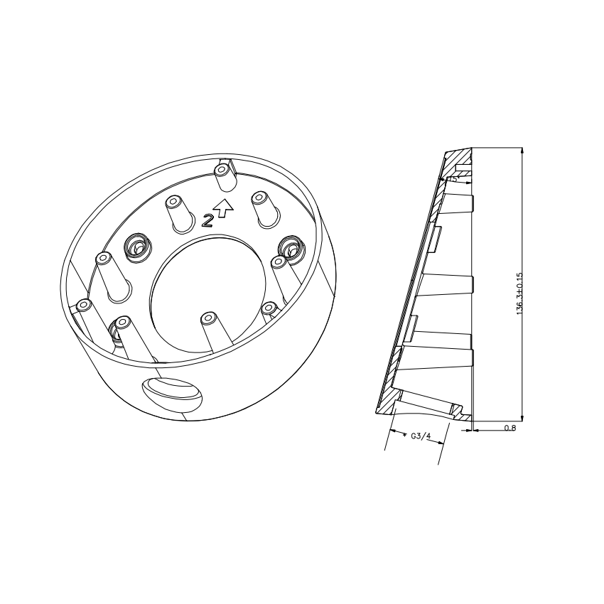 AB135 Hikvision Angled Base [Dome]