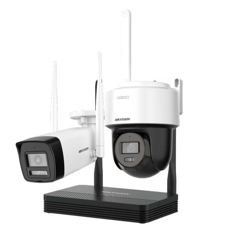Hikvision NKS424W03H 4MP H.265 One bullet + One PTDome WiFi NVS Kit