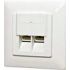 JE-KDWP15 - Flush mount box with 2 port UTP (White)