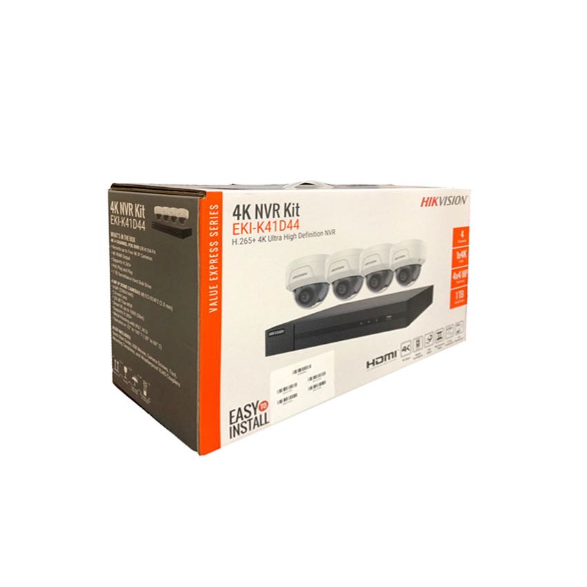 EKI-K41D44 - Hikvision 4K 4-Channel Value Express Kits(NVR-1TB + 4 Cameras)