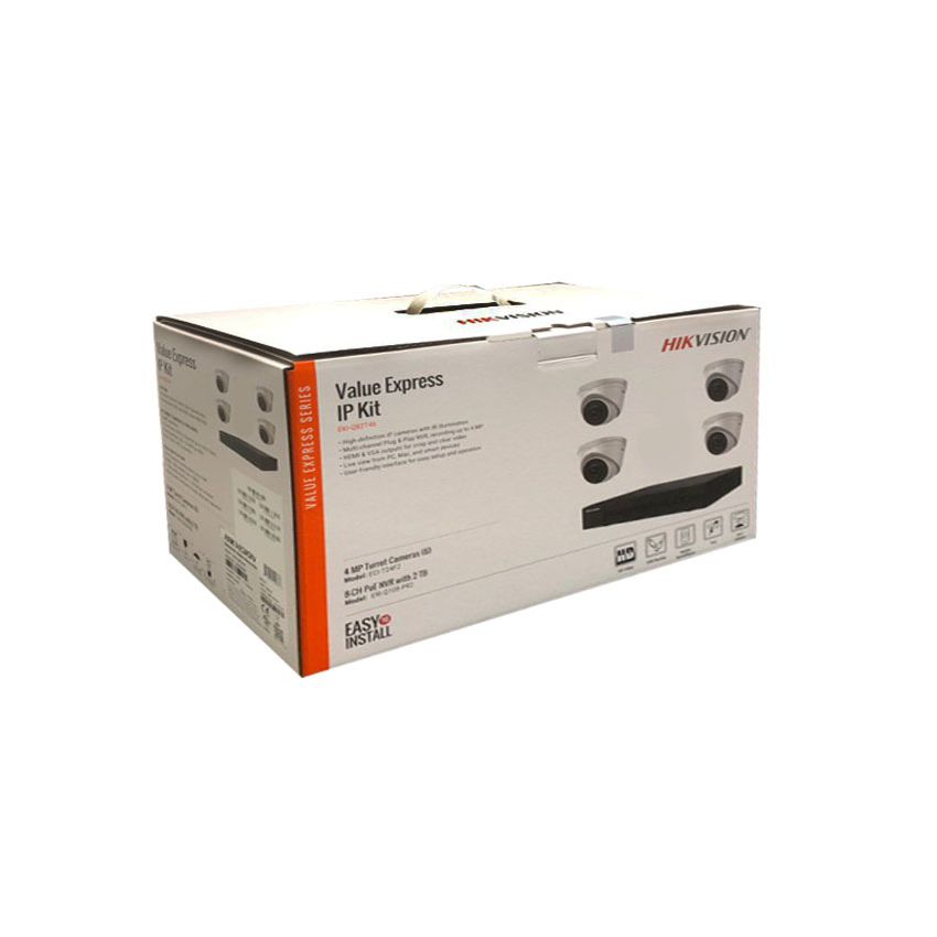 EKI-K41T44 - Hikvision 4K 4-Channel Value Express IP Kits (NVR-1TB + 4 Cameras)