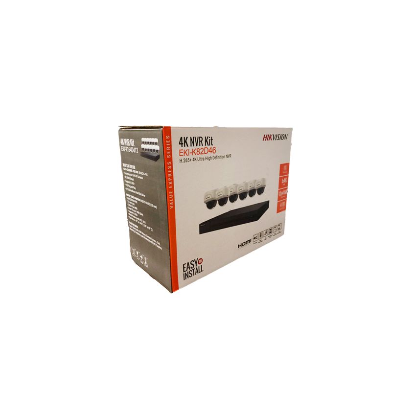 EKI-K82D46 - Hikvision 4K 8-Channel Value Express Kits (NVR-2TB + 6 Cameras)