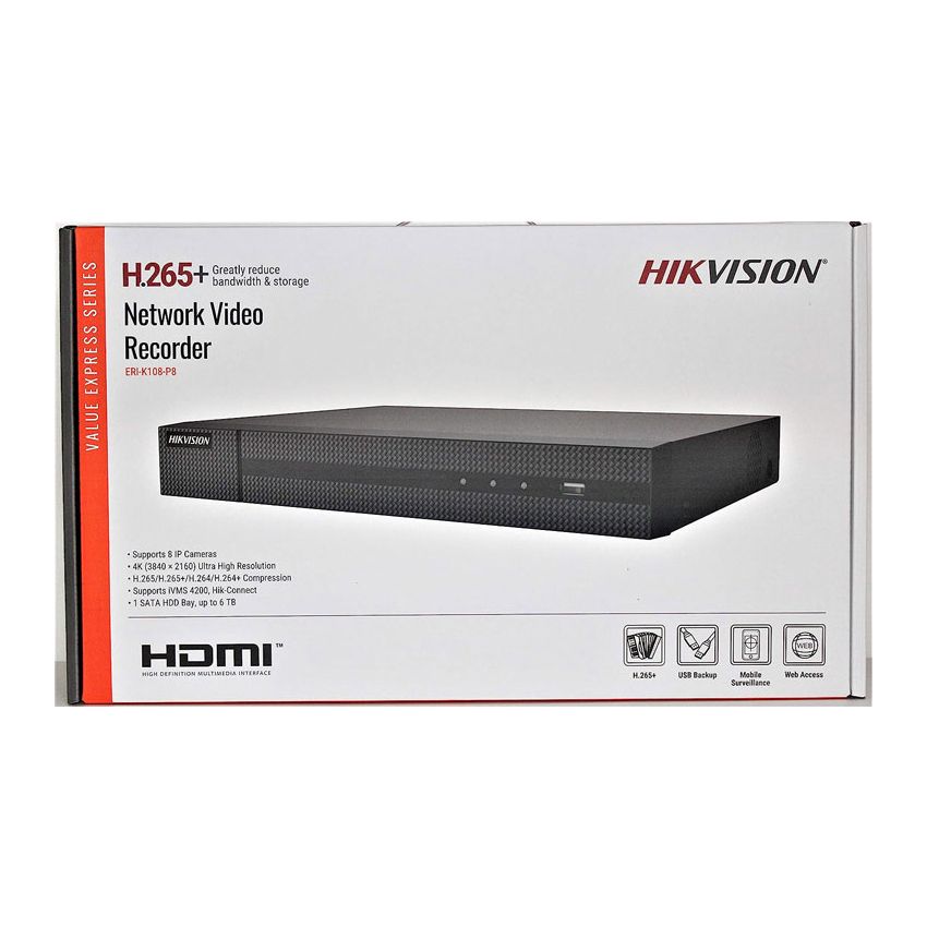 Hikvision EKI-K41T44C 4-CH ColorVu 4K Value Express Kits (4CH NVR-1TB + 4 ColorVu Cameras)