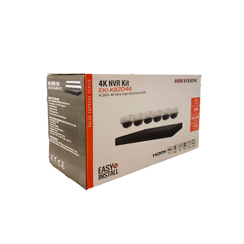 EKI-K82D46 - Hikvision 4K 8-Channel Value Express Kits (NVR-2TB + 6 Cameras)