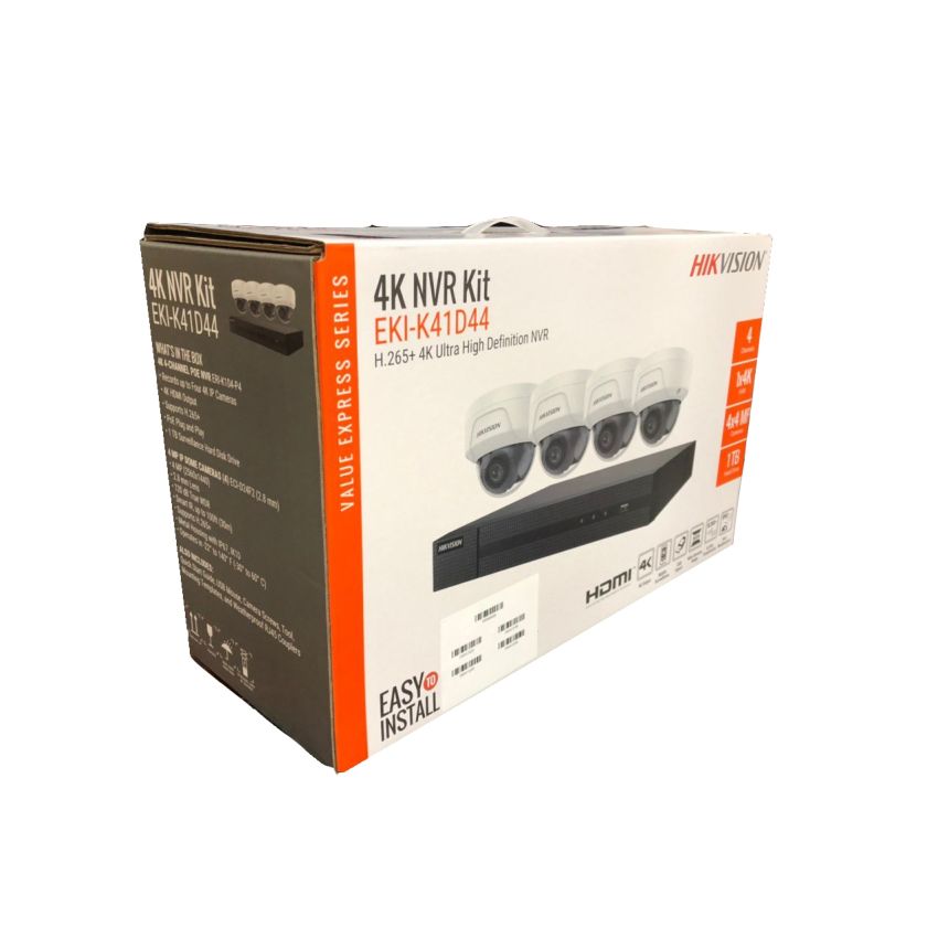 EKI-K41D44 - Hikvision 4K 4-Channel Value Express Kits(NVR-1TB + 4 Cameras)