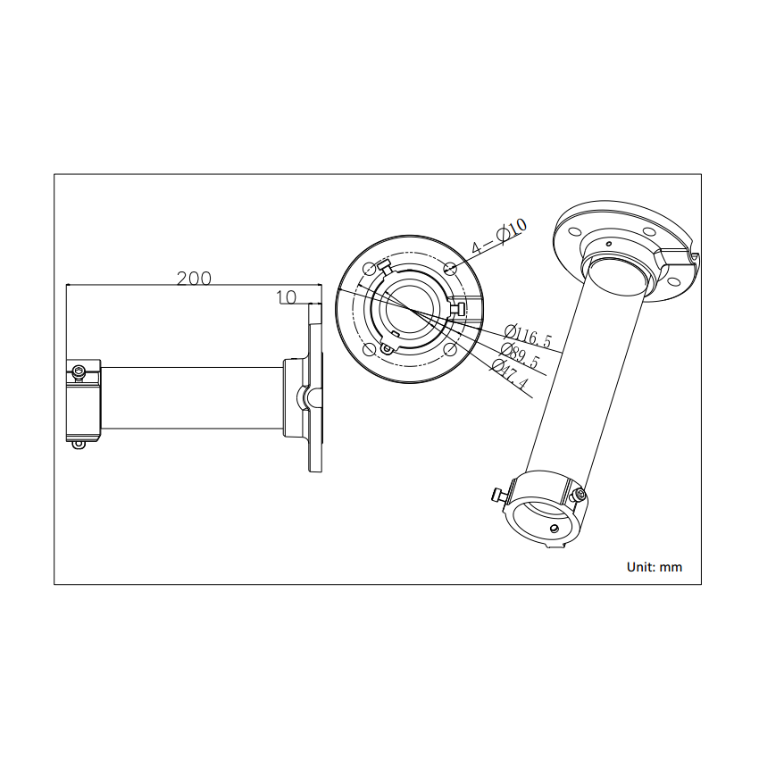 DS-CPM-S Ceiling Pendant Short Mount [PTZ]