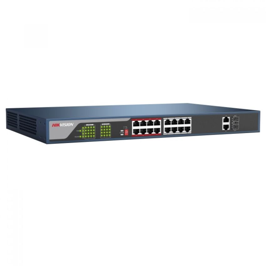 Hikvision DS-3E0318P-E2 16-ports+2 100Mbps Unmanaged PoE Switch (230W)