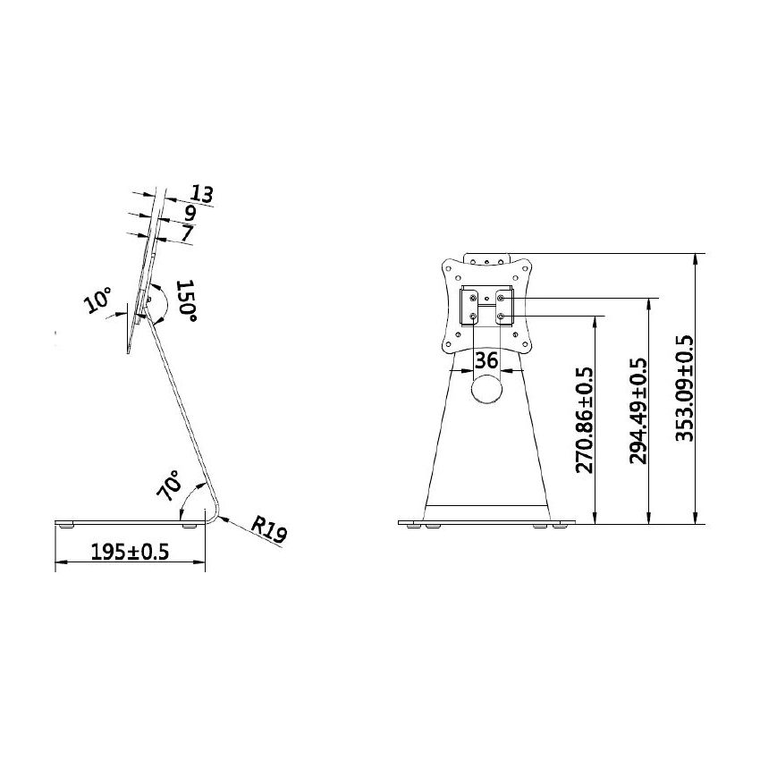 Hikvision DS-DM0701BL Desk Stand for DS-K1T671TM-3XF Temperature Screening Terminal