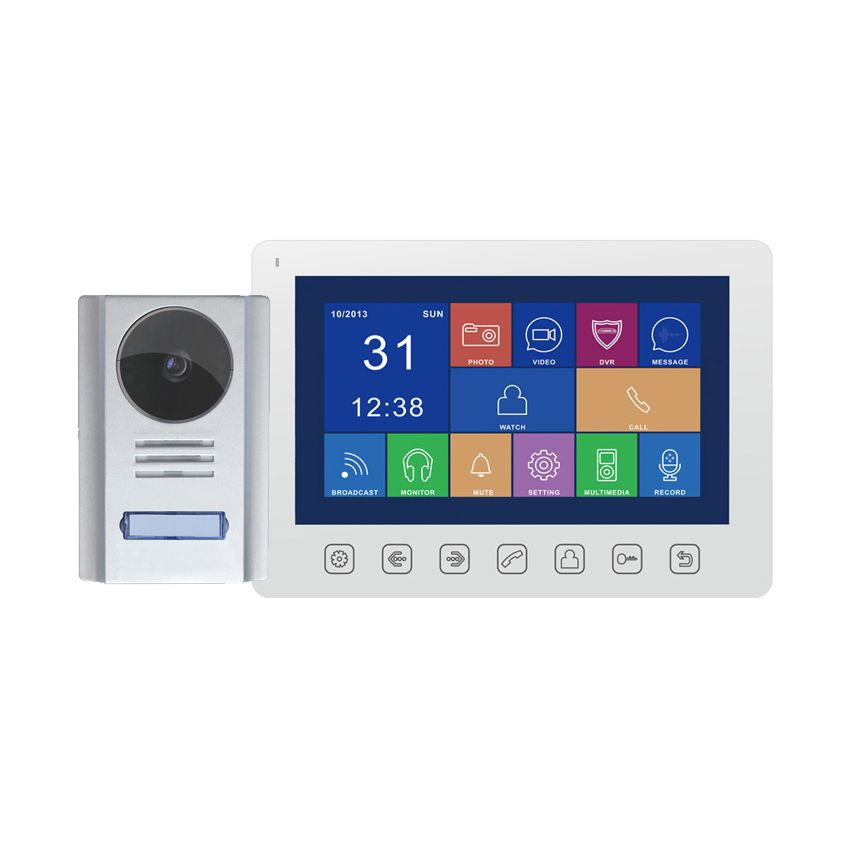 Smartrum 4-Wire Color Video Outdoor station + 7 inch indoor monitor(110' FoV)