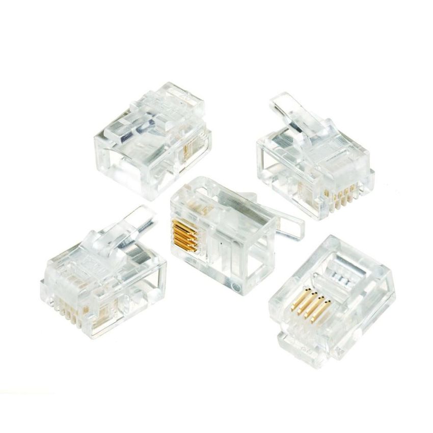 RJ11 Telephone Connectors - 100pcs/bag