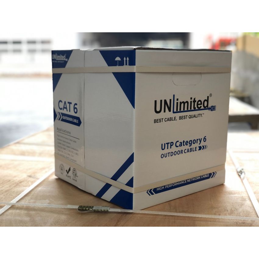 Unlimited JECB-CAT6-O-UL-W/BL UTP Cat6 Outdoor Direct Burial with Gel/550MHz/23AWG/ETL/CSA Cable 1000ft. (Outdoor)