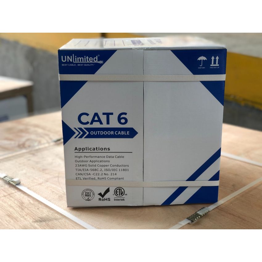 Unlimited UTP Cat5e Outdoor Direct Burial with Gel/350MHz/24AWG/ETL/CSA Cable 1000ft. (Outdoor)