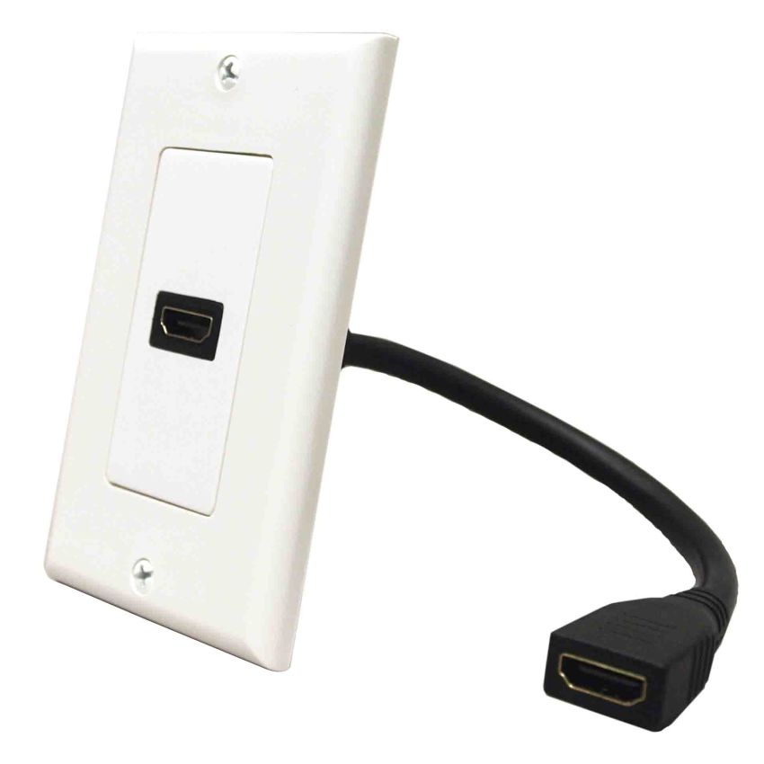 JE-HDMI-WP-8809 HDMI Wall Plate with Pigtail - Type A 19 pin / HDMI & DVI