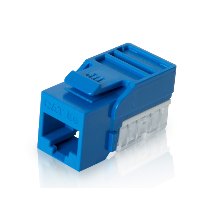 Jetview JE-KS-C5E-BLU-90D Cat5e Keystone Jack UTP (5pcs)/bag (90 degree) - BLUE