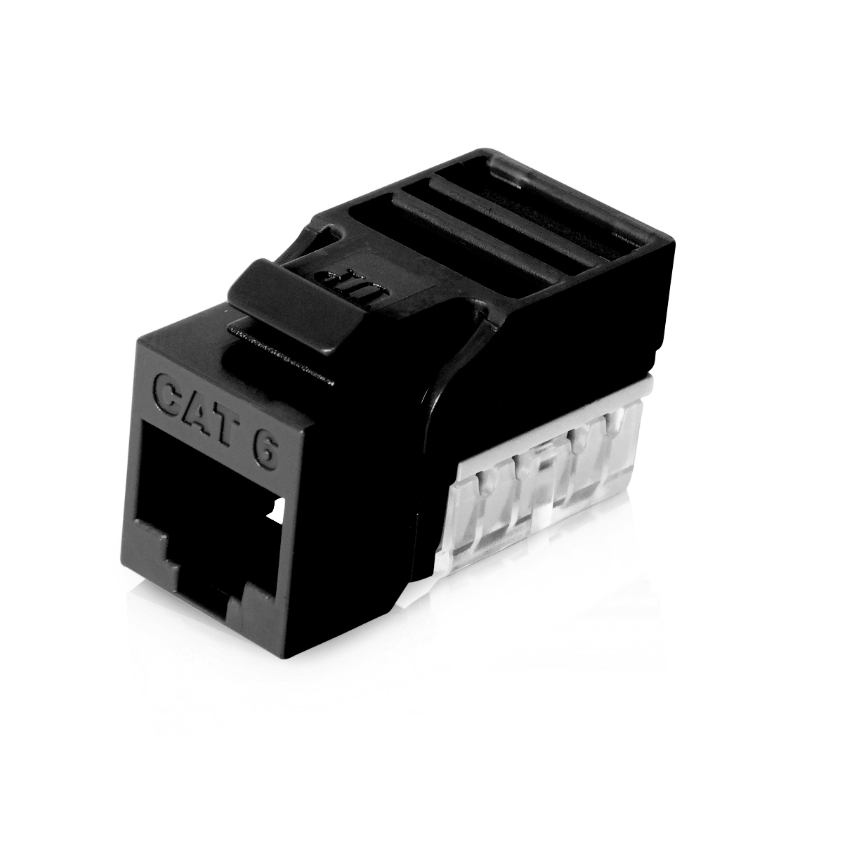 Jetview JE-KS-C6-BLK-90D Cat6 Keystone Jack UTP (5pcs)/bag (90 degree) - Black