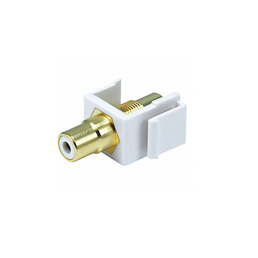 Jetview JE-KSCX2-WH  RCA Keystone Jack -White (5pcs/bag)