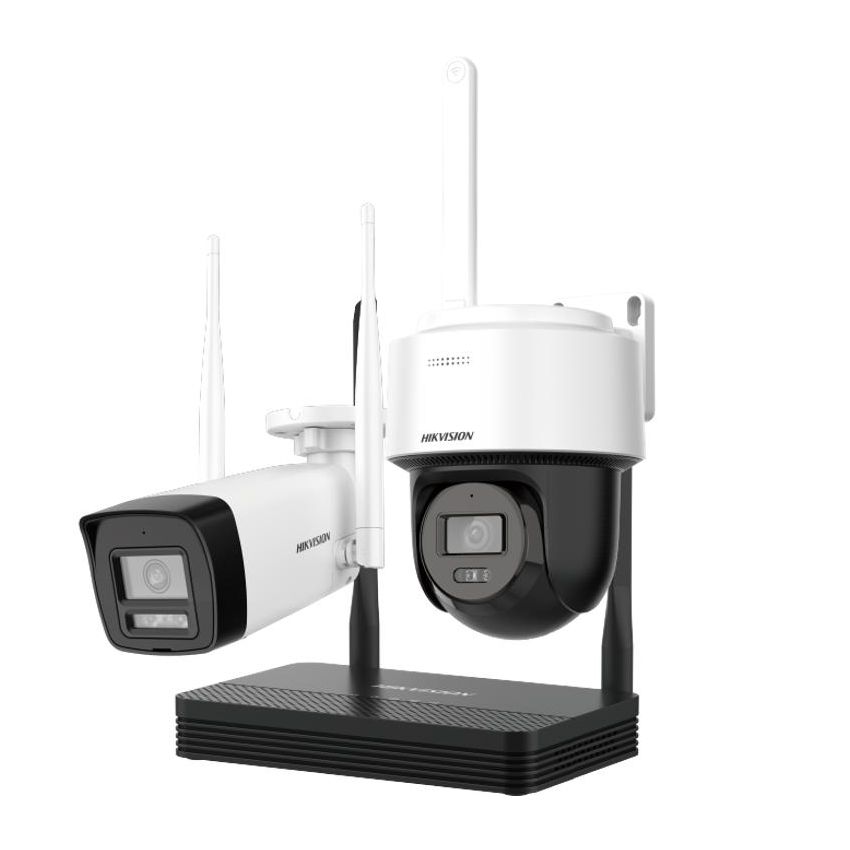 Hikvision NKS424W03H 4MP H.265 One bullet + One PTDome WiFi NVS Kit