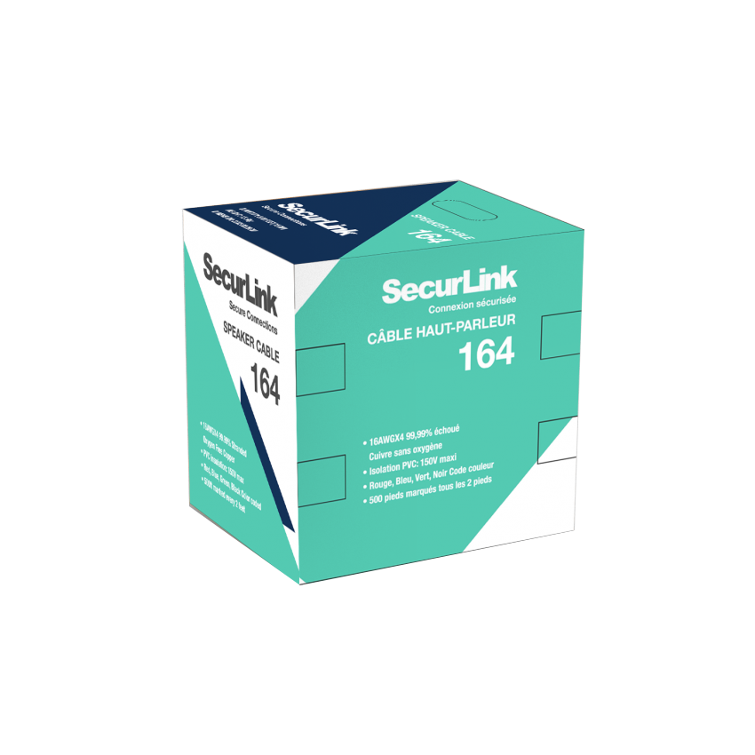 JECB-SPK-164 SecurLink 16 AWG x 4 Speaker Cable 500ft