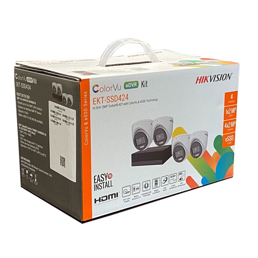 Hikvision EKT-SSD424 4CH 2MP ColorVu TurboHD Kits