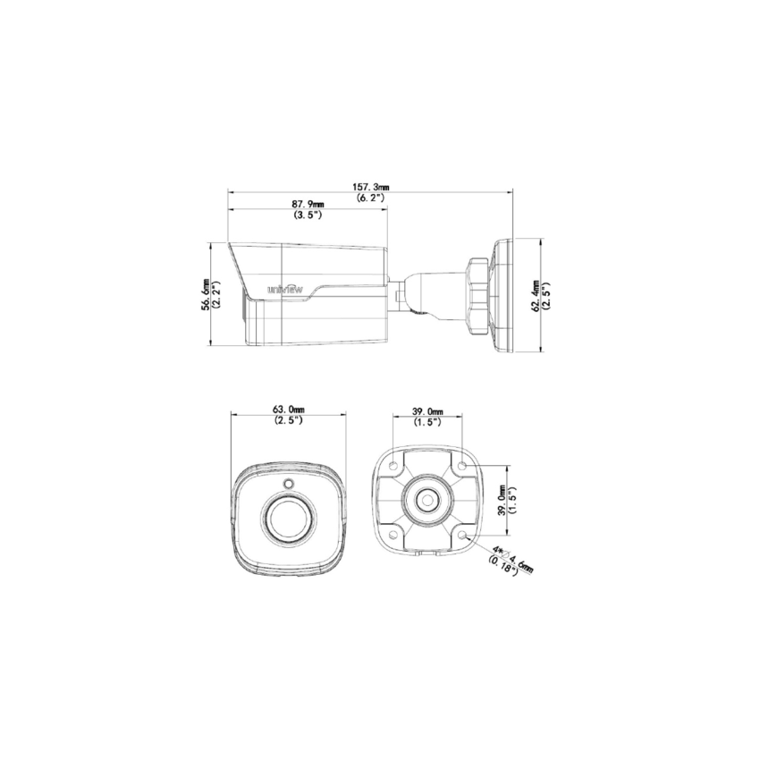 Uniview IPC2124SR3-DPF36(60)4MP WDR Network IR Mini Bullet Camera