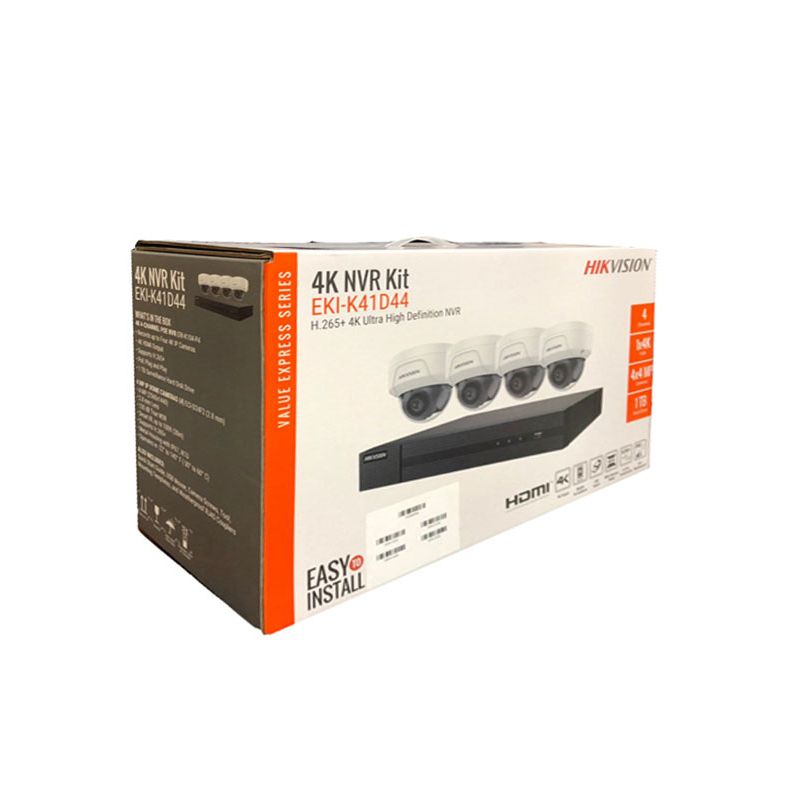 EKI-K41D44 - Hikvision 4K 4-Channel Value Express Kits(NVR-1TB + 4 Cameras)
