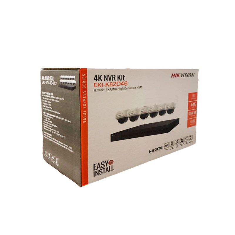 EKI-K82D46 - Hikvision 4K 8-Channel Value Express Kits (NVR-2TB + 6 Cameras)