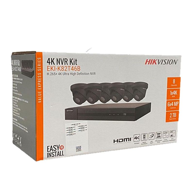 Hikvision EKI-K82T46B 4K Value Express Kits Black (NVR-2TB + 6 Cameras)