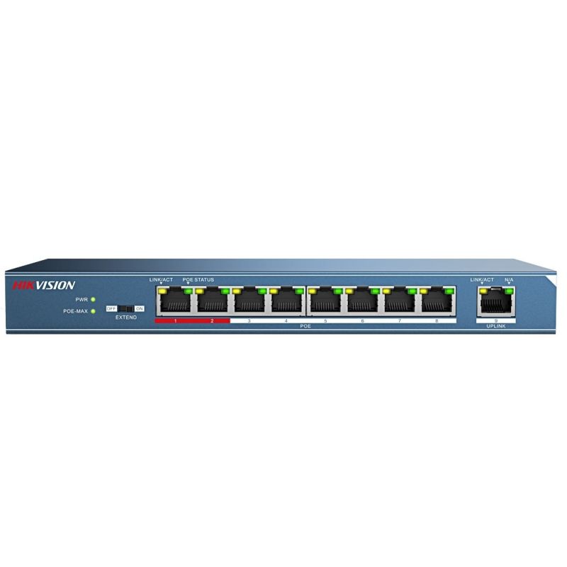 Hikvision DS-3E0109P-E/M 8+1ports 100Mbps Unmanaged PoE Switch (123W)