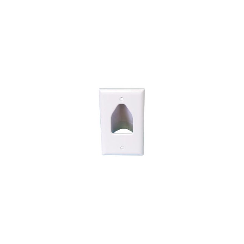 JE-FR1B1-WH Cable Recessed Wall Plate Single Size