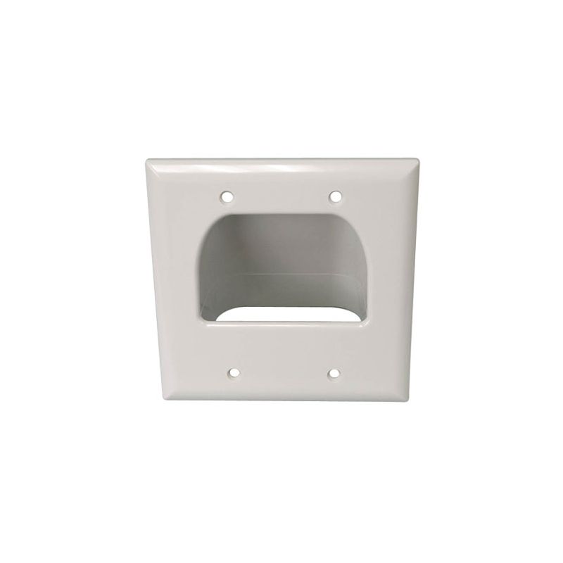 JE-FR2B1-WH Cable Recessed Wall Plate Double Size