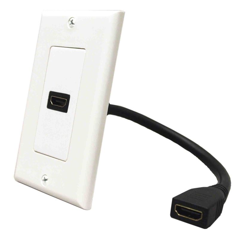 JE-HDMI-WP-8809 HDMI Wall Plate with Pigtail - Type A 19 pin / HDMI & DVI