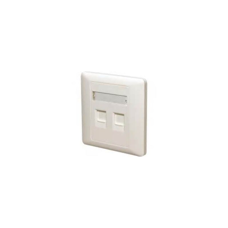 JE-KDFP02 - Flush mount plates with shuttle 2 port (White)