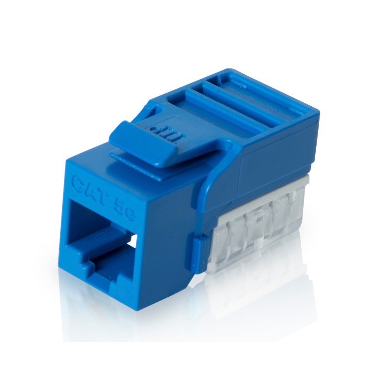Jetview JE-KS-C5E-BLU-90D Cat5e Keystone Jack UTP (5pcs)/bag (90 degree) - BLUE