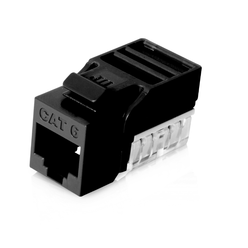Jetview JE-KS-C6-BLK-90D Cat6 Keystone Jack UTP (5pcs)/bag (90 degree) - Black