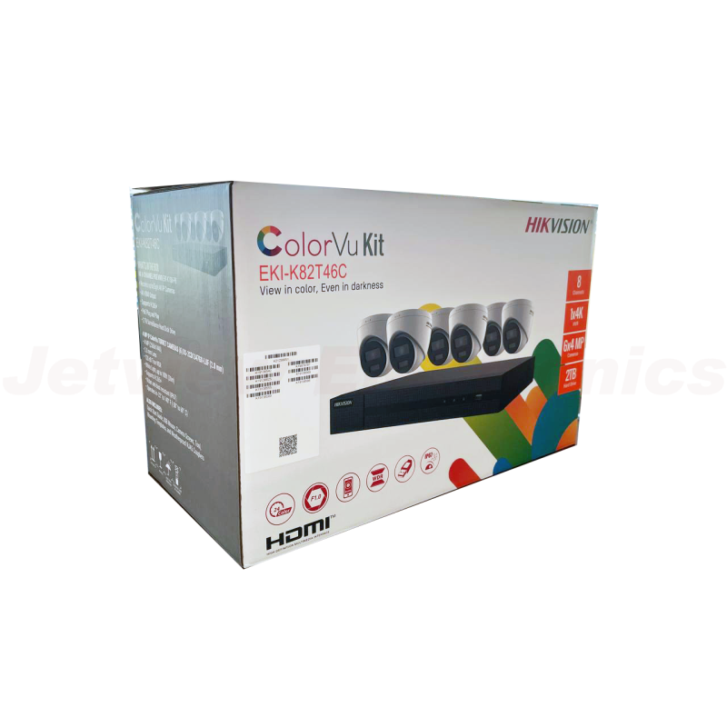 Hikvision EKI-K82T46C ColorVu 4K Value Express Kits (NVR-2TB + 6 Cameras)