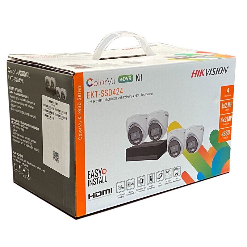 Hikvision EKT-SSD424 4CH 2MP ColorVu TurboHD Kits